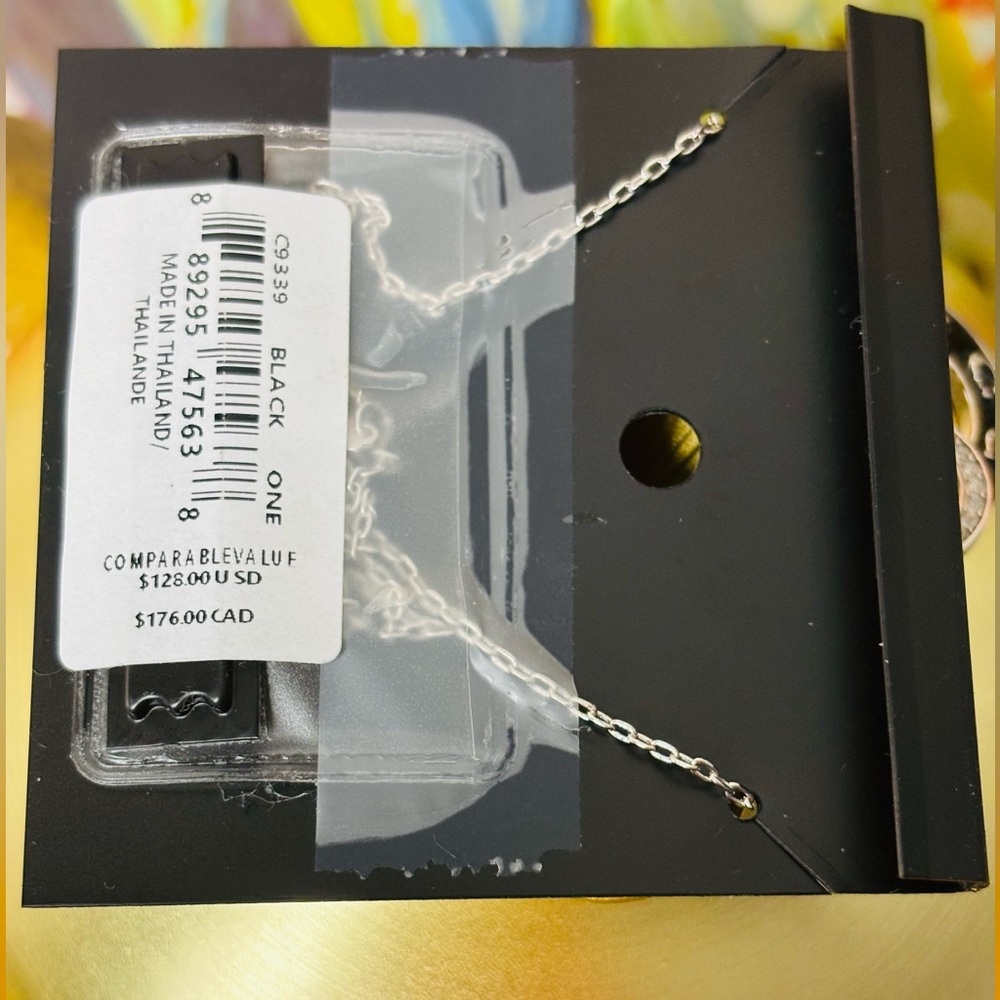 Coach Silver and Black Interlocking Necklace. New. Retail $126 - Picture 6 of 6